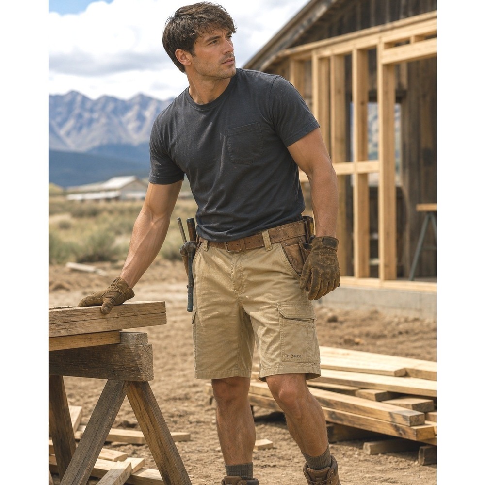 Carhartt Force Relaxed Fit Mens 36 Khaki Cargo Shorts Multi Pocket Work Outdoor